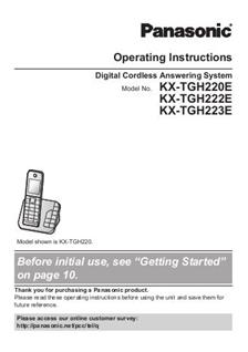 Panasonic KX TGH222 manual. Camera Instructions.